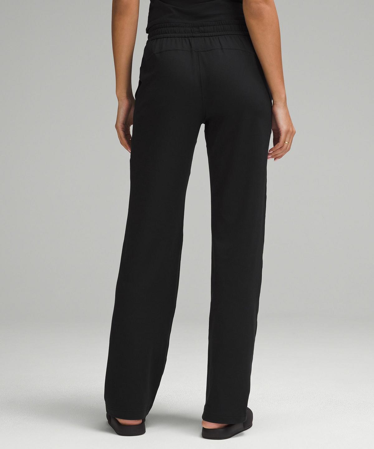 Black Lululemon Soft Jersey Straight-Leg Mid-Rise Women Pants | NZ_LuLu89868