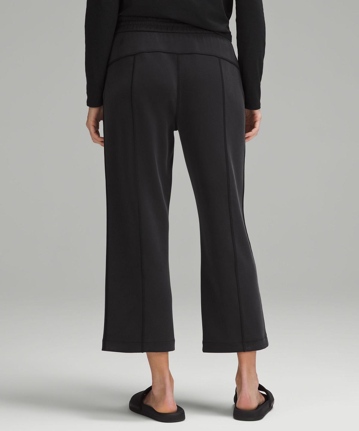 Black Lululemon Softstreme High-Rise Straight-Leg Cropped Women Pants | NZ_LuLu52522