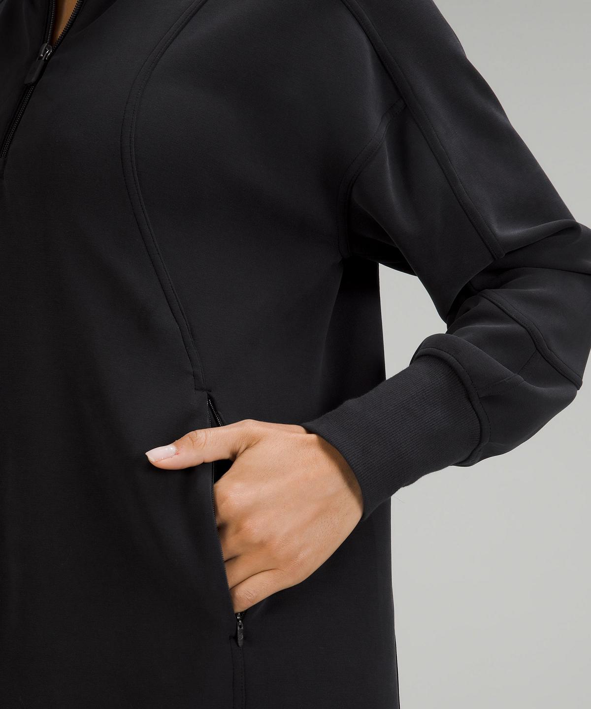 Black Lululemon Softstreme Long-Sleeve Half-Zip Women Dress | NZ_LuLu60340