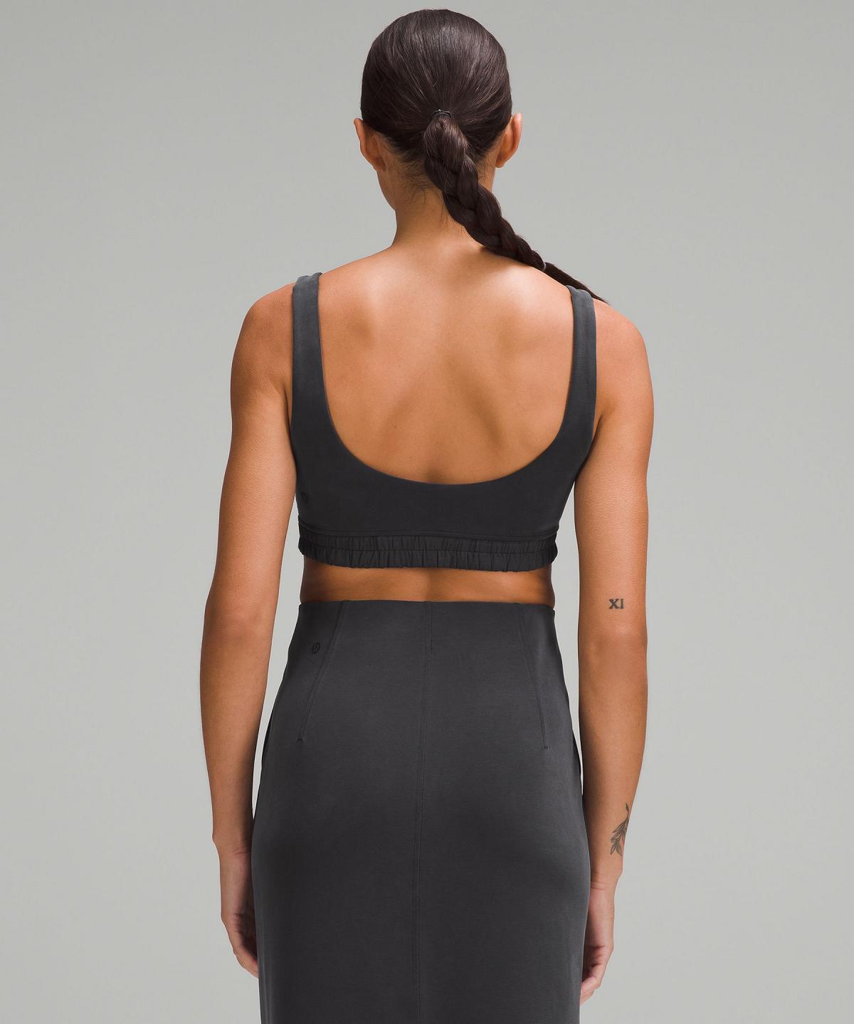 Black Lululemon Softstreme Scoop-Neck Women Sports Bra | NZ_LuLu76651