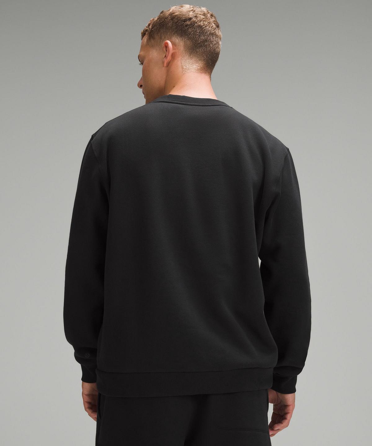 Black Lululemon Steady State Crew Men Hoodies & Sweatshirts | NZ_LuLu90930