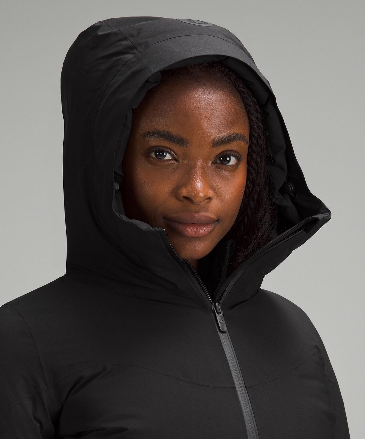 Black Lululemon StretchSeal Sleet Street Long Women Coats & Jackets | NZ_LuLu31122