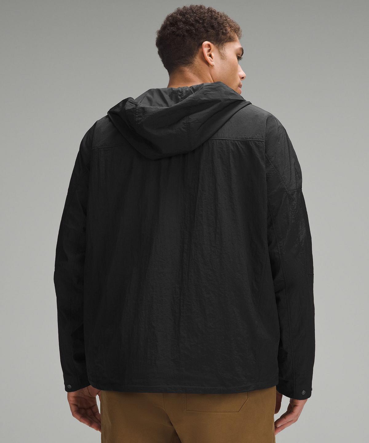 Black Lululemon Textured Full-Zip Hooded Men Coats & Jackets | NZ_LuLu79411