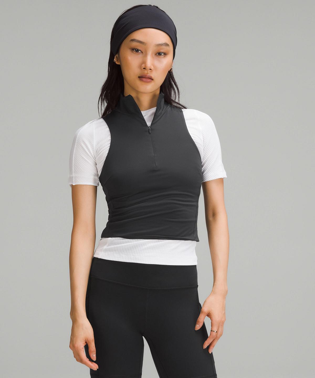 Black Lululemon Tight-Fit Lined Half-Zip Women Tank Top | NZ_LuLu79674