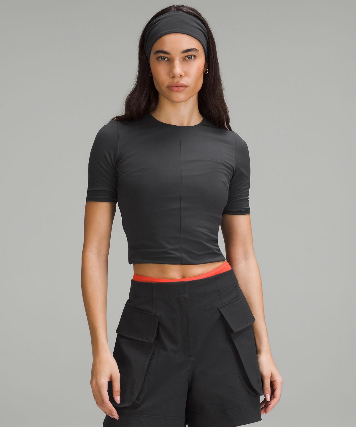 Black Lululemon Tight-Fit Lined Women T Shirts | NZ_LuLu40256