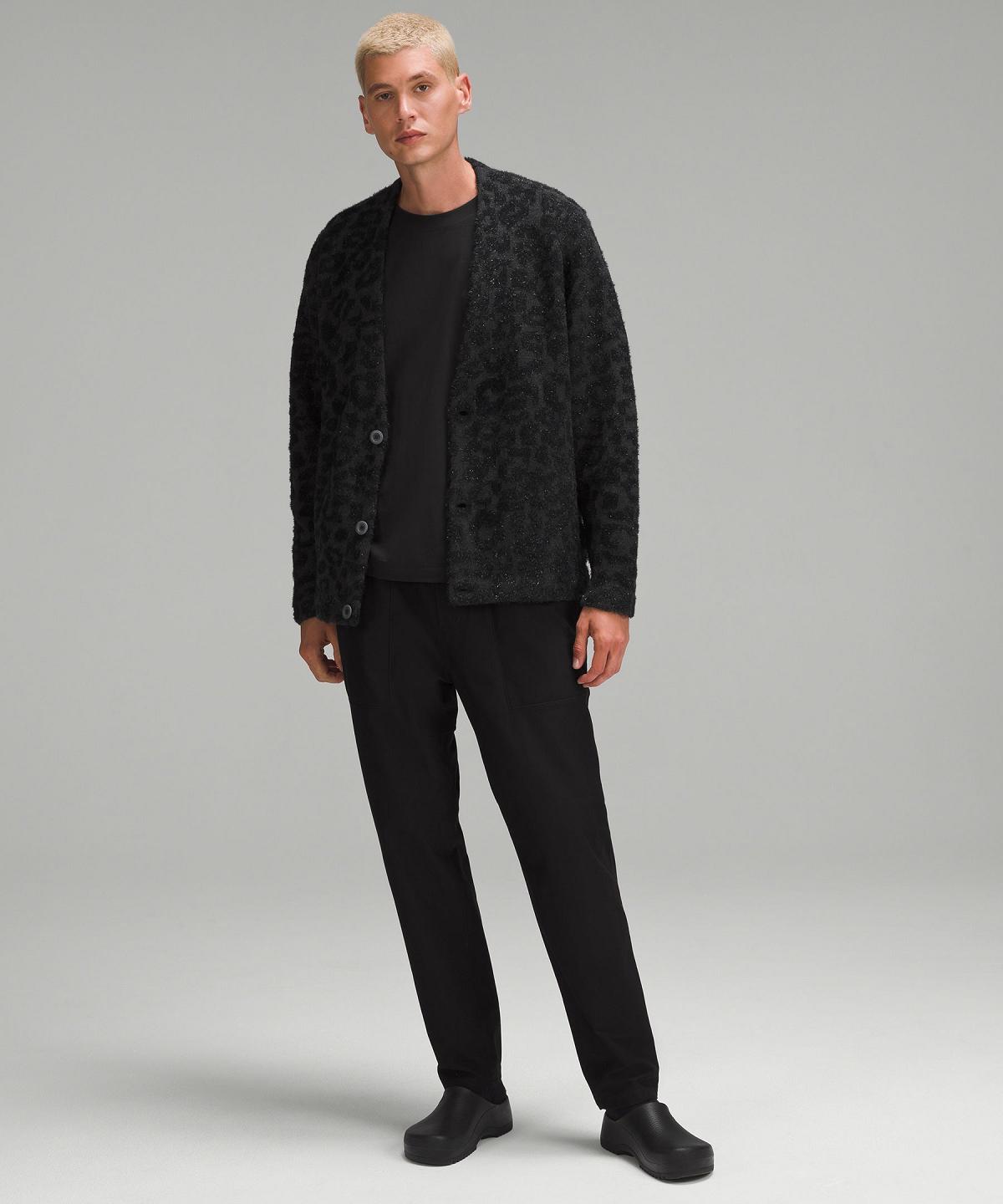 Black Lululemon Wool-Blend Jacquard Cardigan Men Sweaters | NZ_LuLu88235