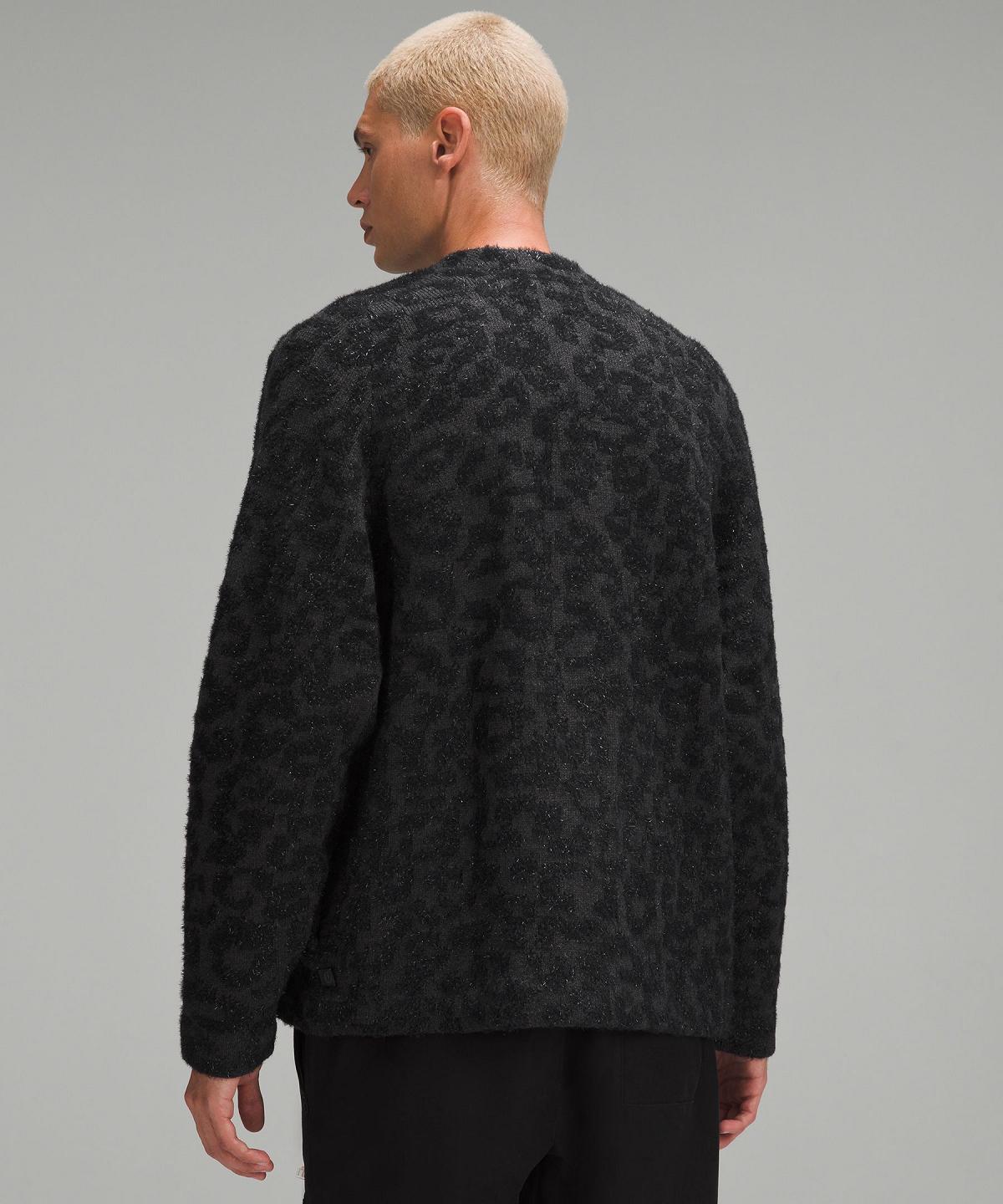 Black Lululemon Wool-Blend Jacquard Cardigan Men Sweaters | NZ_LuLu88235