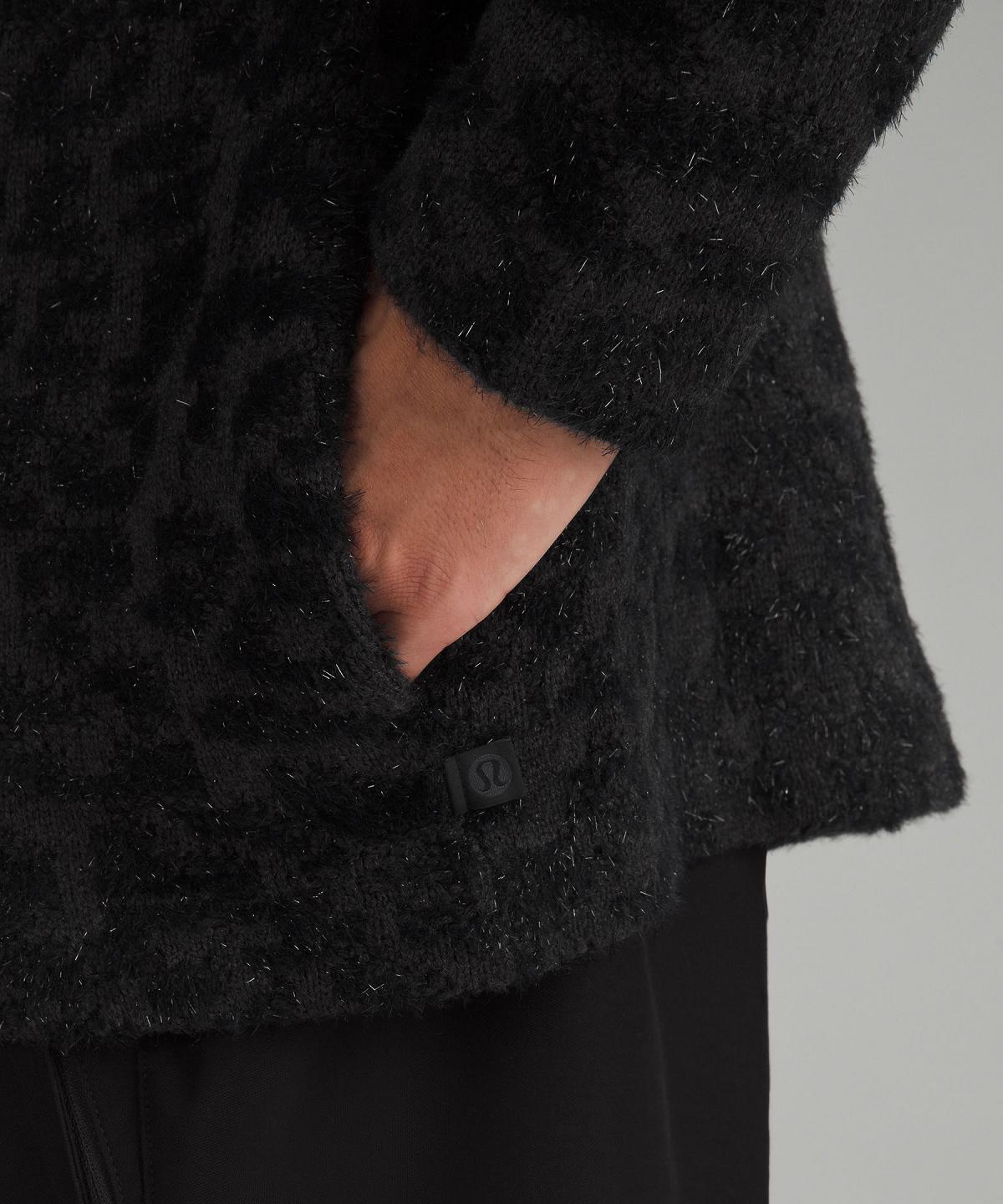 Black Lululemon Wool-Blend Jacquard Cardigan Men Sweaters | NZ_LuLu88235