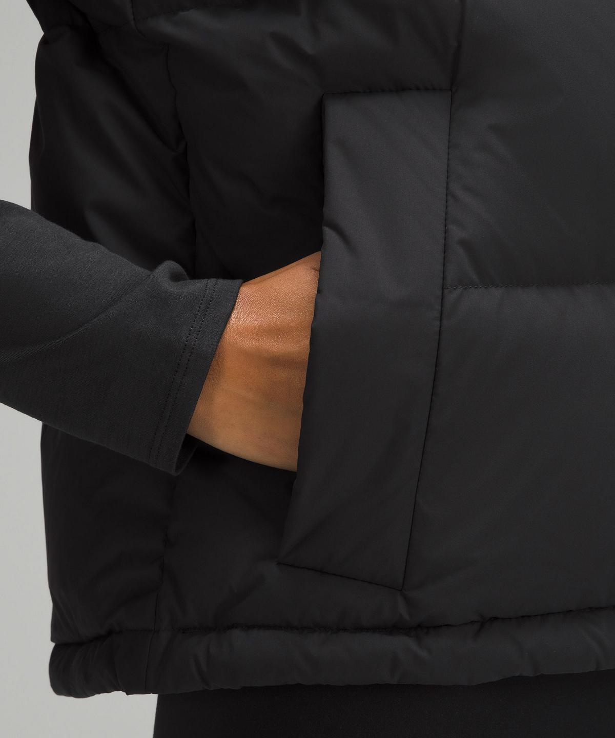 Black Lululemon Wunder Puff Cropped Vest Women Coats & Jackets | NZ_LuLu12948