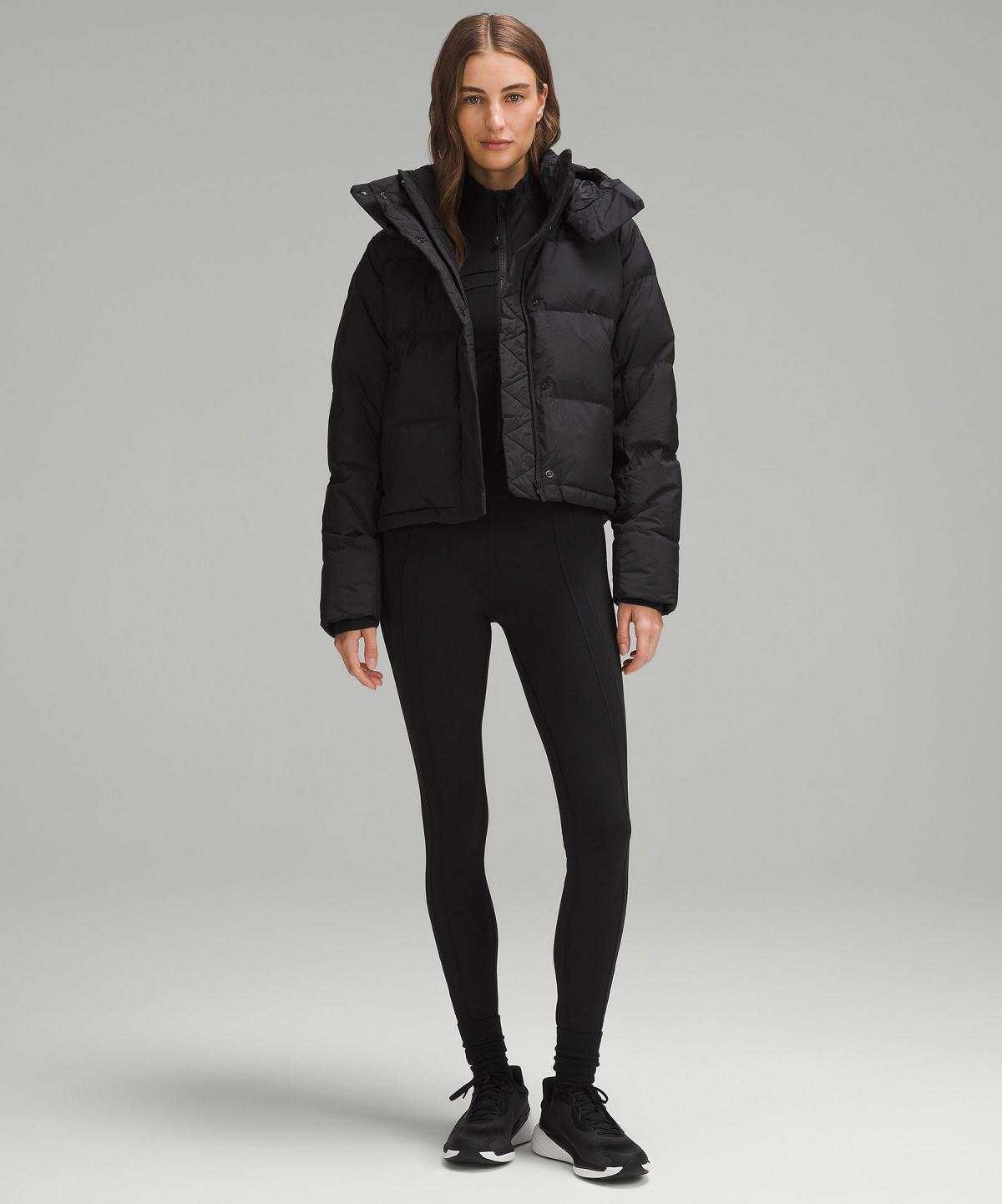 Black Lululemon Wunder Puff Cropped Women Coats & Jackets | NZ_LuLu33166