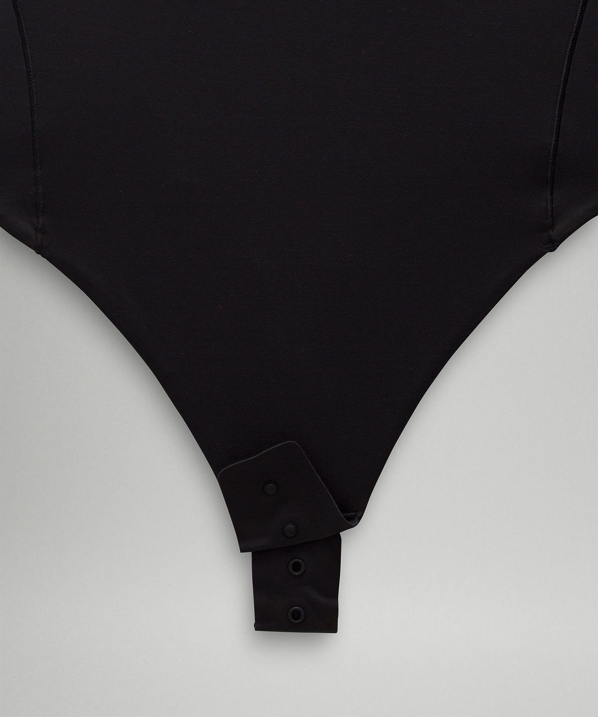 Black Lululemon Wundermost Ultra-Soft Nulu Asymmetrical Women Bodysuit | NZ_LuLu15075