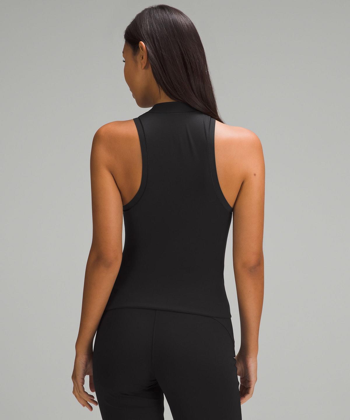 Black Lululemon Wundermost Ultra-Soft Nulu Mockneck Women Tank Top | NZ_LuLu93901