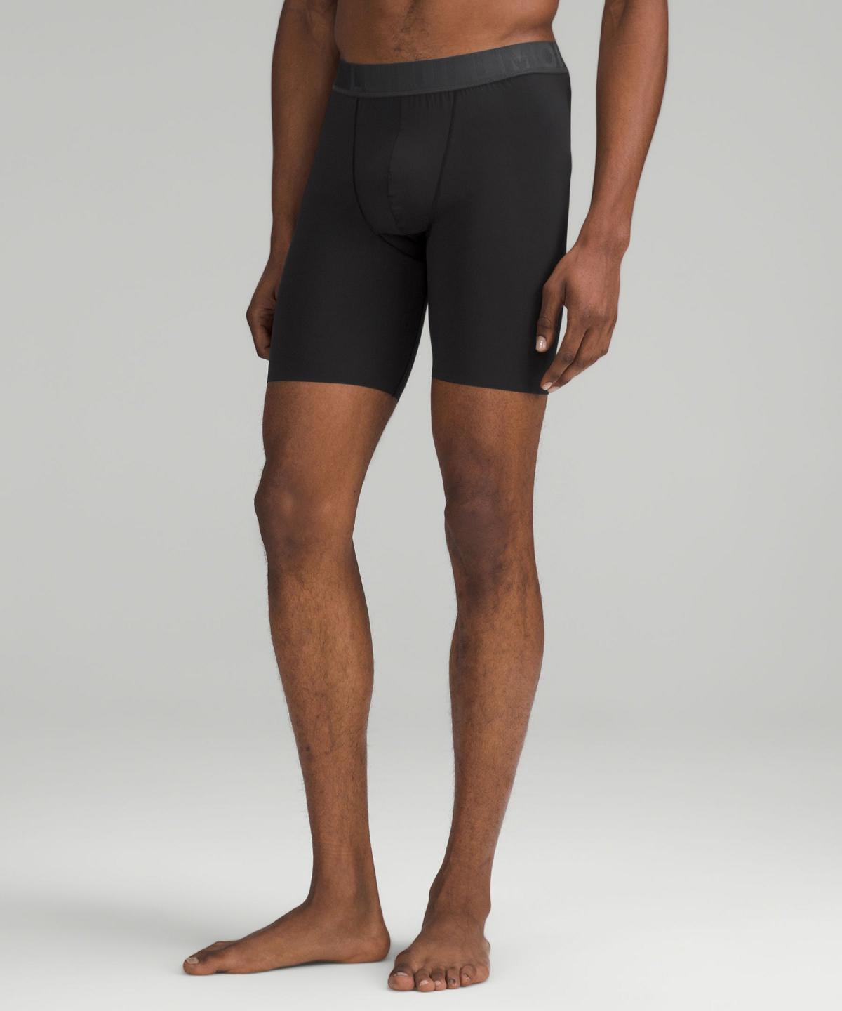 Black / Black Lululemon Built to Move Long Boxer 7" Men Underwear | NZ_LuLu37018