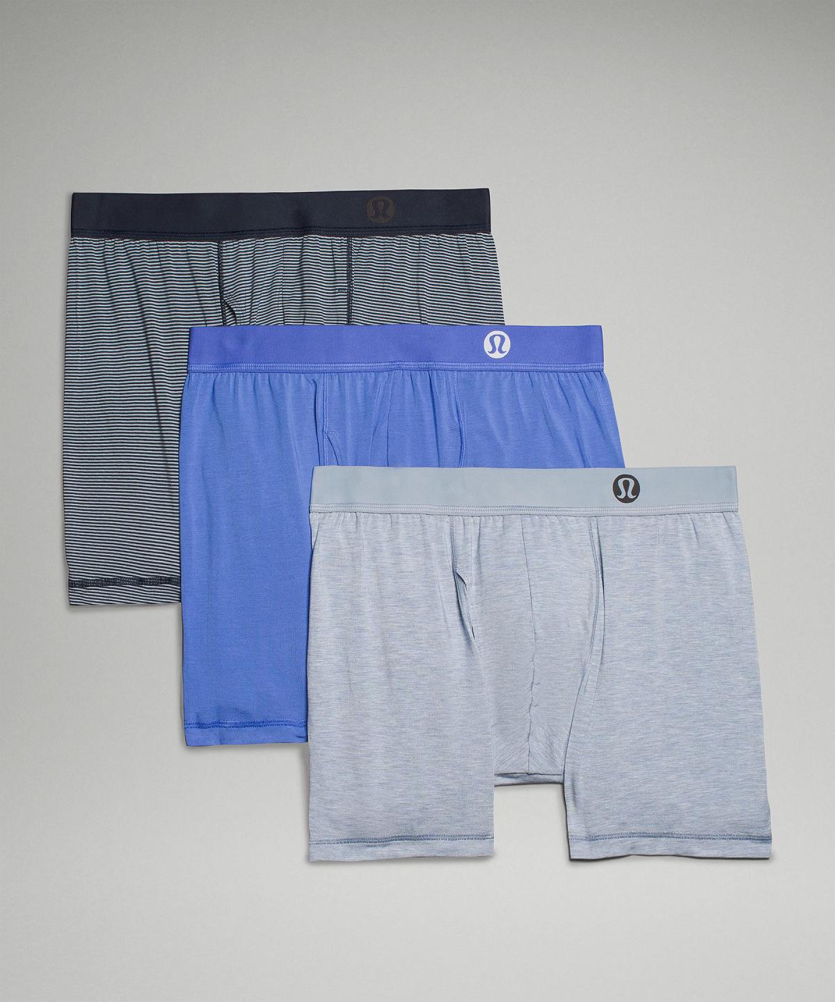 Black / Grey / Navy Lululemon Always In Motion Boxer with Fly 5" Men Underwear | NZ_LuLu62309