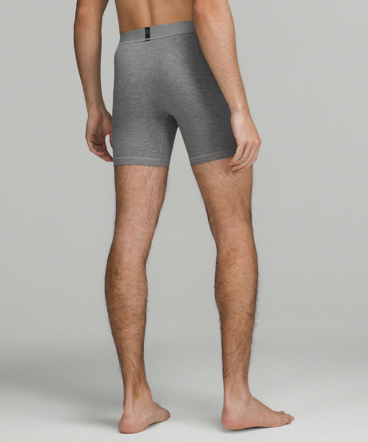 Black / Grey / Navy Lululemon Always In Motion Long Boxer with Fly 7" Men Underwear | NZ_LuLu52398