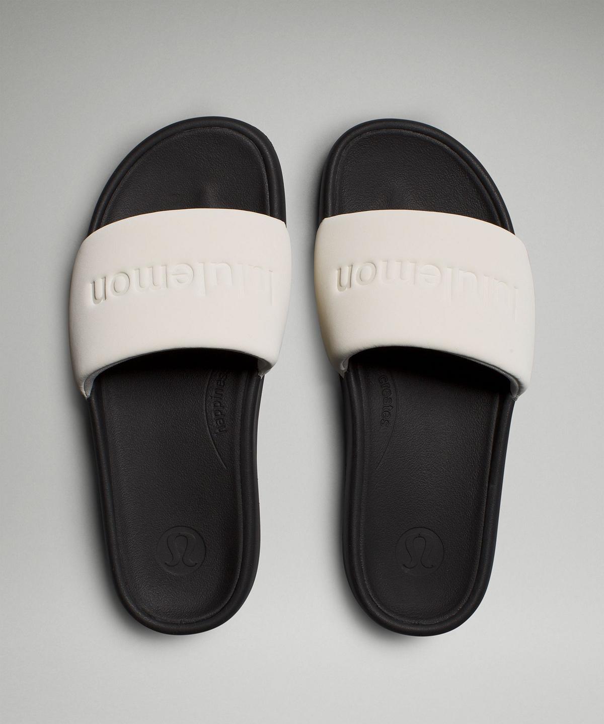 Black / White Lululemon Restfeel Women's Slide Women Shoes | NZ_LuLu99223