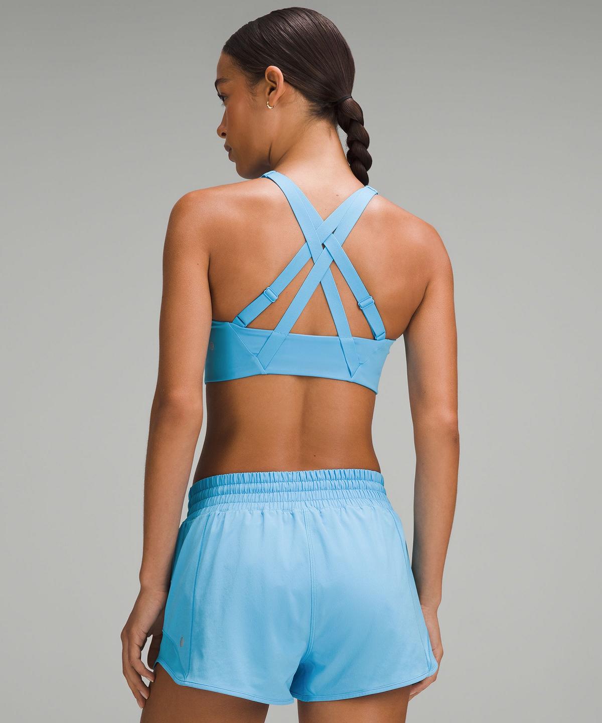 Blue Light Lululemon Energy High Support Zip-Front Women Sports Bra | NZ_LuLu93627