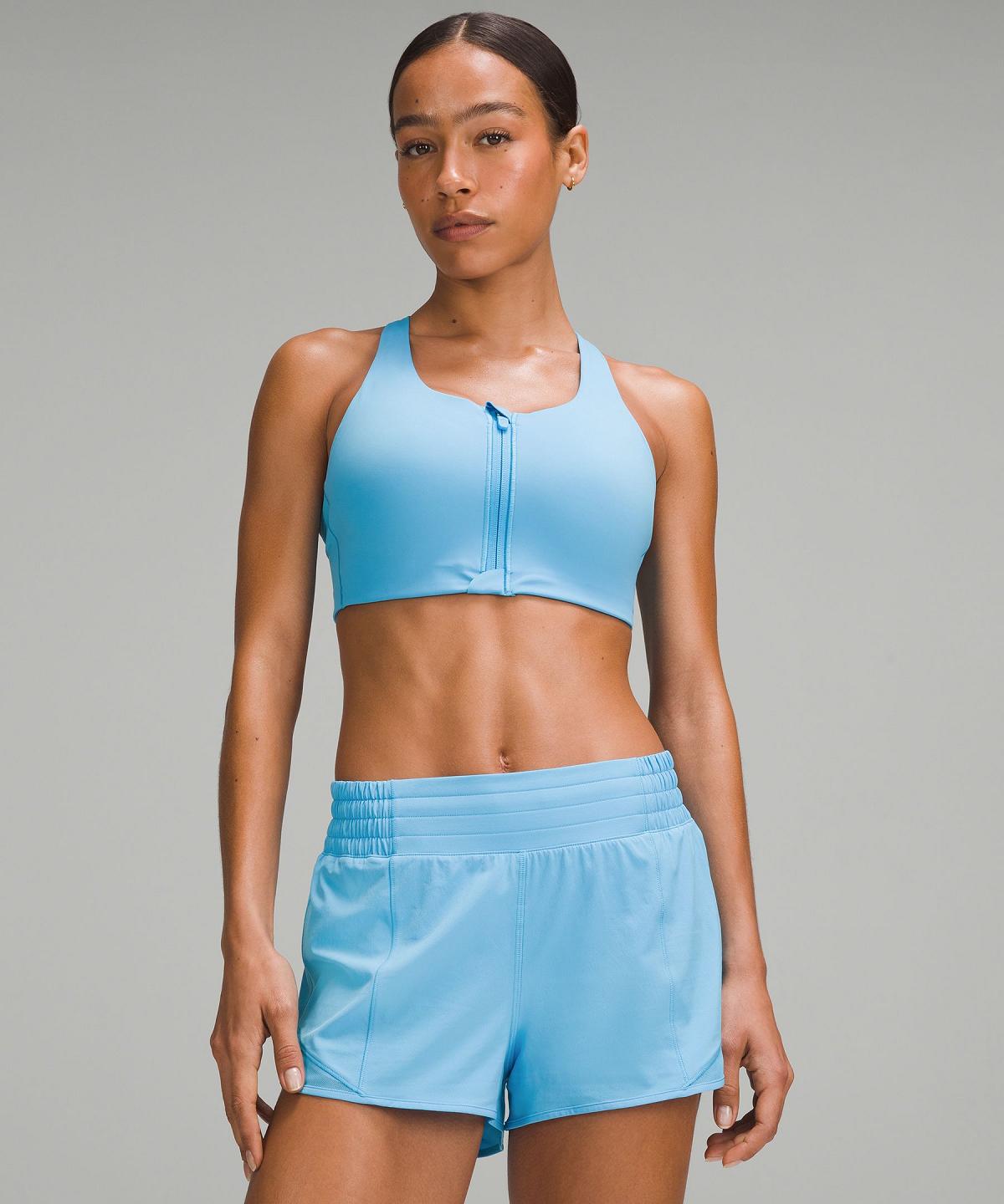 Blue Light Lululemon Energy High Support Zip-Front Women Sports Bra | NZ_LuLu93627