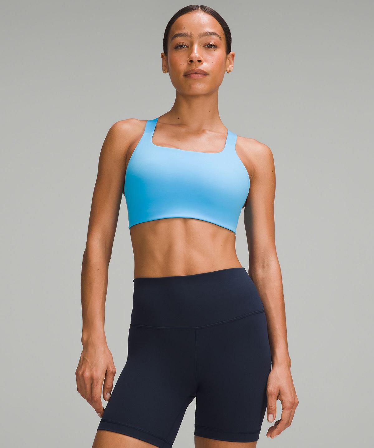 Blue Light Lululemon Ultralu Square-Neck Workout Women Sports Bra | NZ_LuLu54185