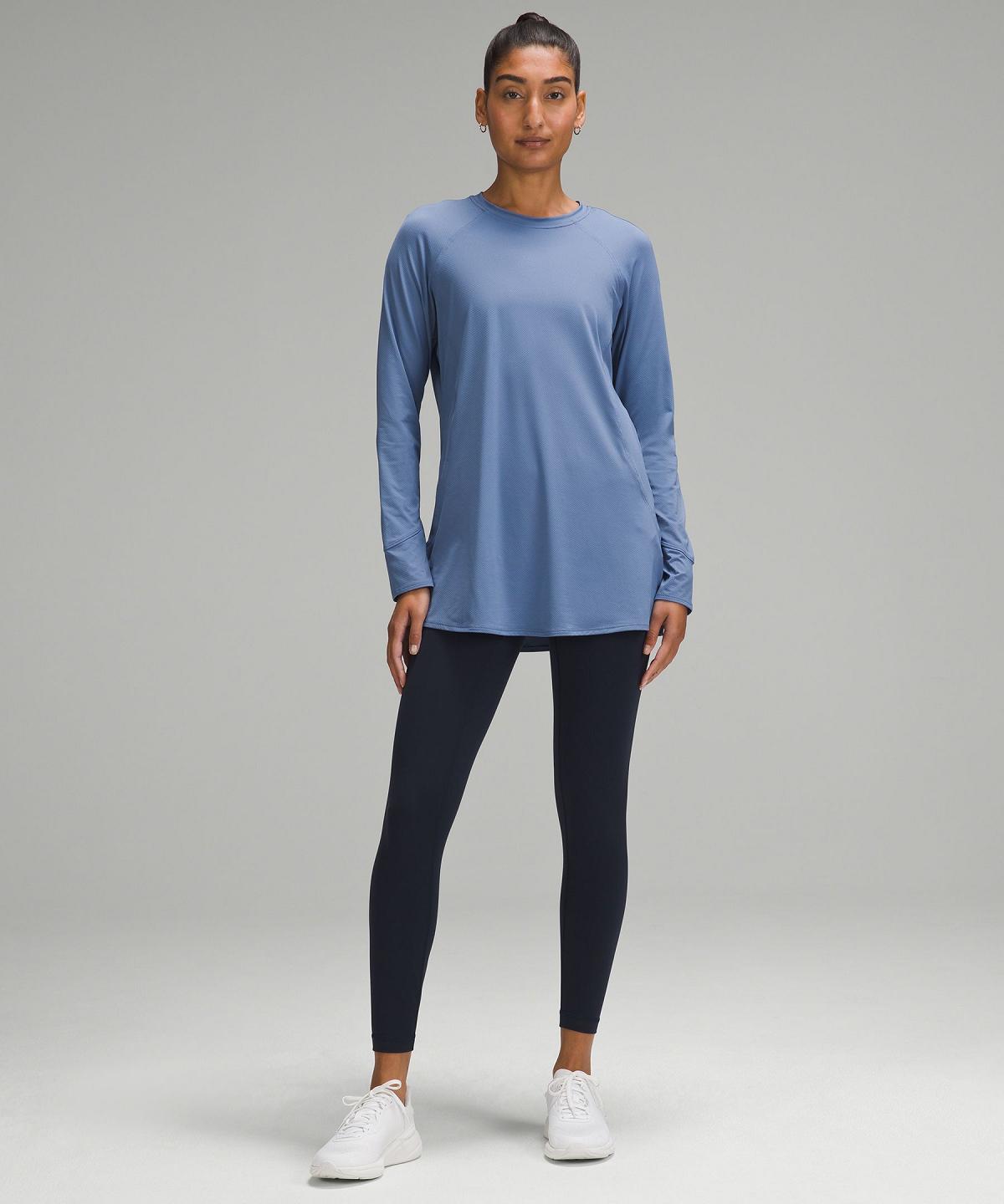 Blue Lululemon Abrasion-Resistant High-Coverage Women Long Sleeve Shirts | NZ_LuLu84754