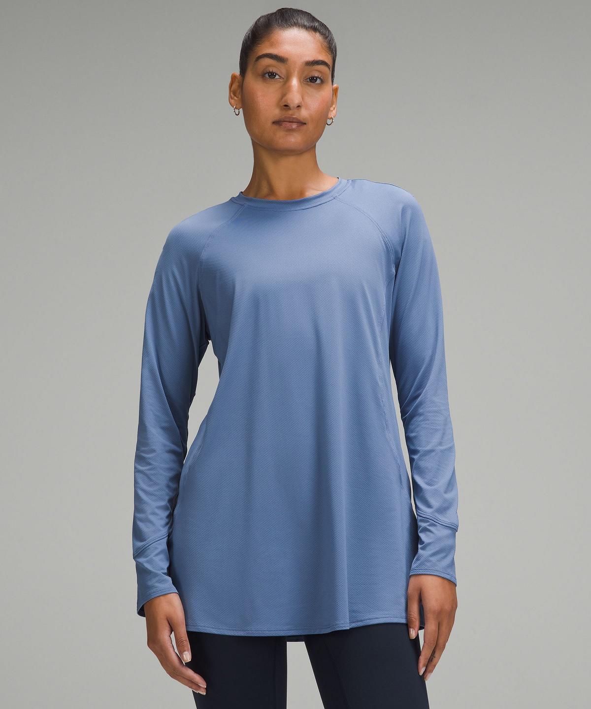 Blue Lululemon Abrasion-Resistant High-Coverage Long-Sleeve Women T Shirts | NZ_LuLu53611