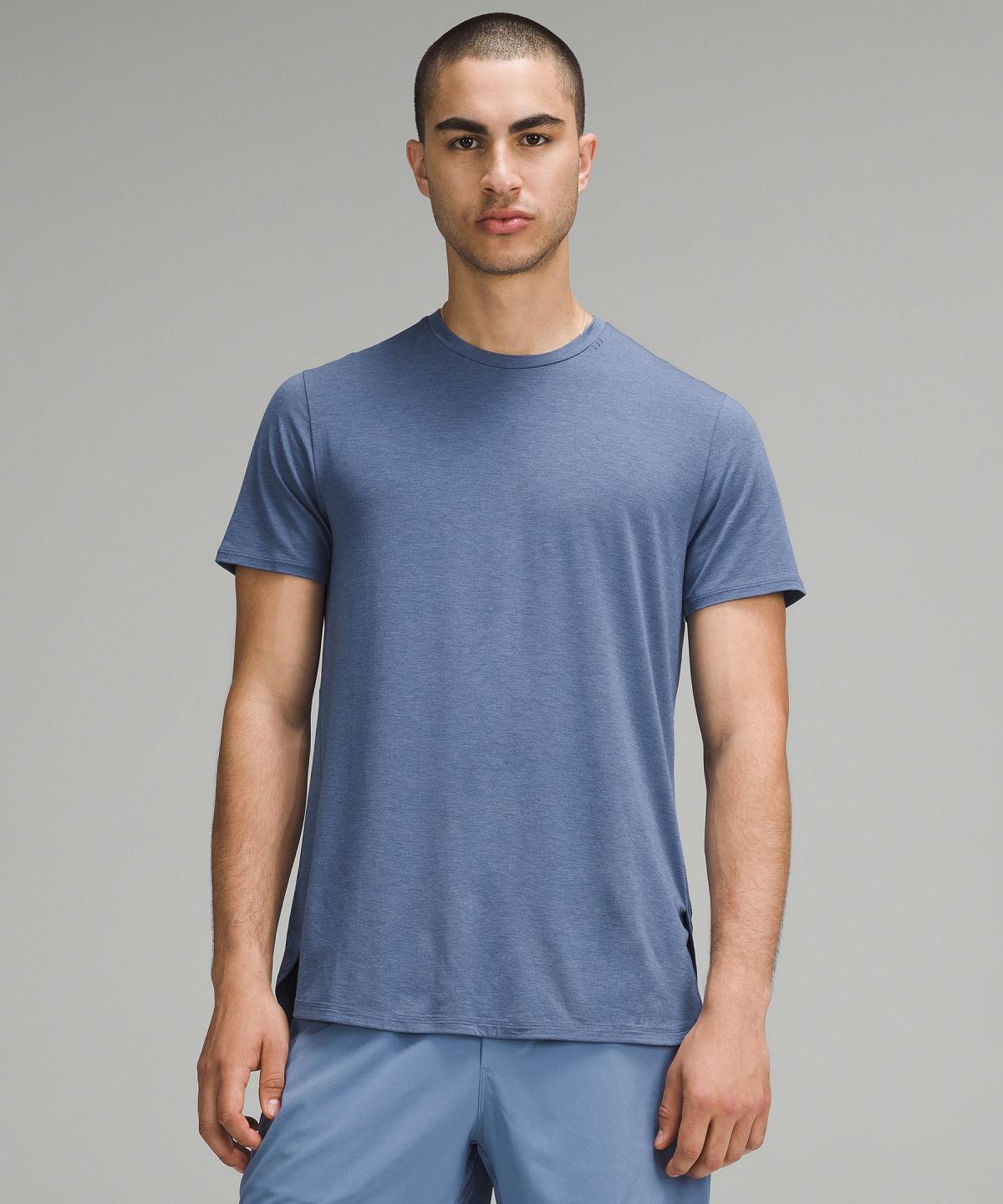 Blue Lululemon Balancer Short-Sleeve Men Shirts | NZ_LuLu85556