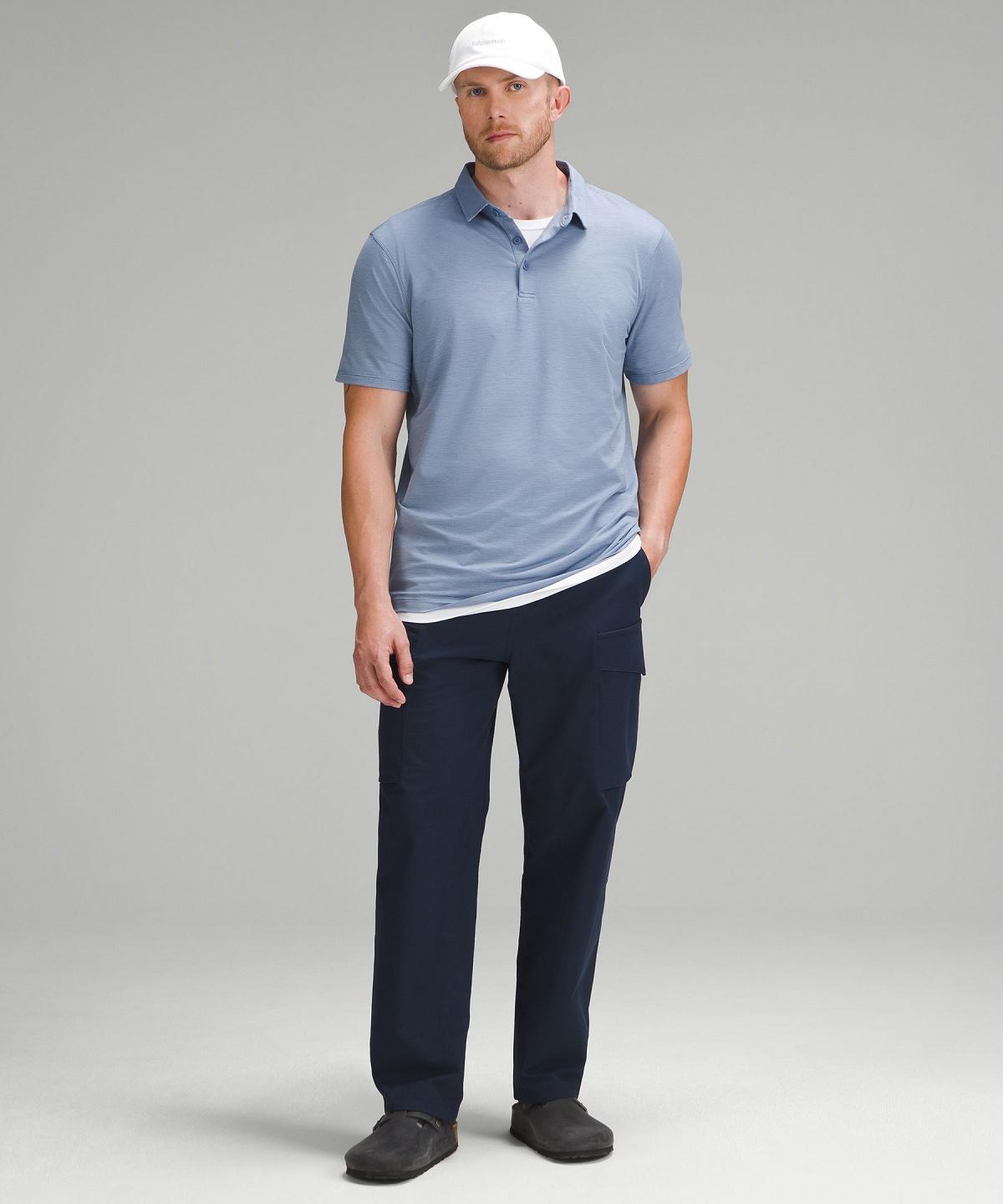 Blue Lululemon Evolution Short-Sleeve Men Polo Shirts | NZ_LuLu25865