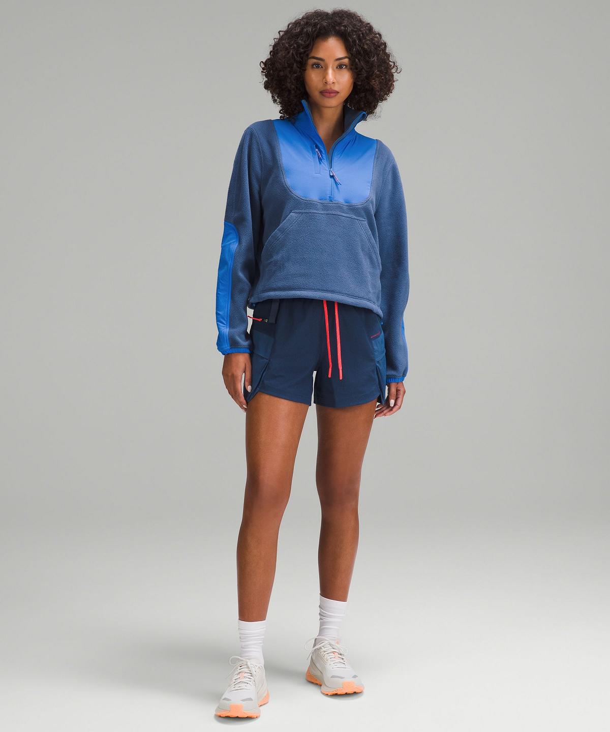 Blue Lululemon Fleece + Ripstop Hiking Pullover Women Hoodies & Sweatshirts | NZ_LuLu95466