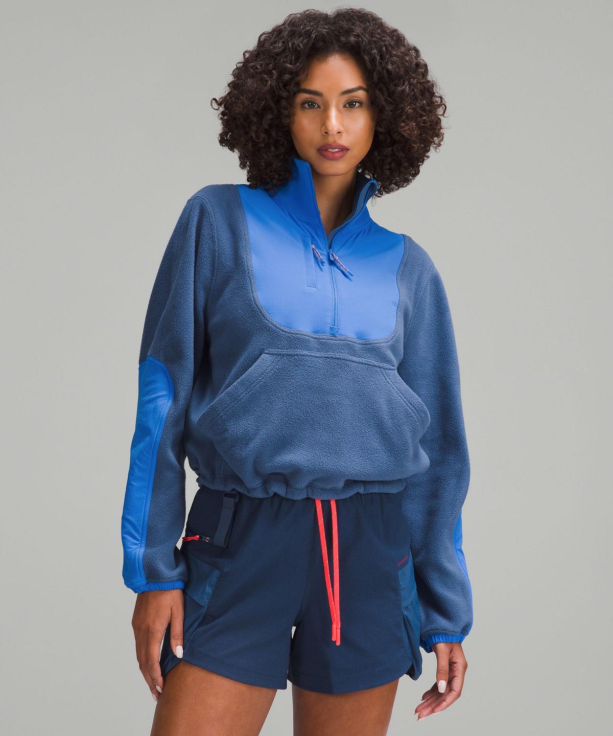 Blue Lululemon Fleece + Ripstop Hiking Pullover Women Hoodies & Sweatshirts | NZ_LuLu95466