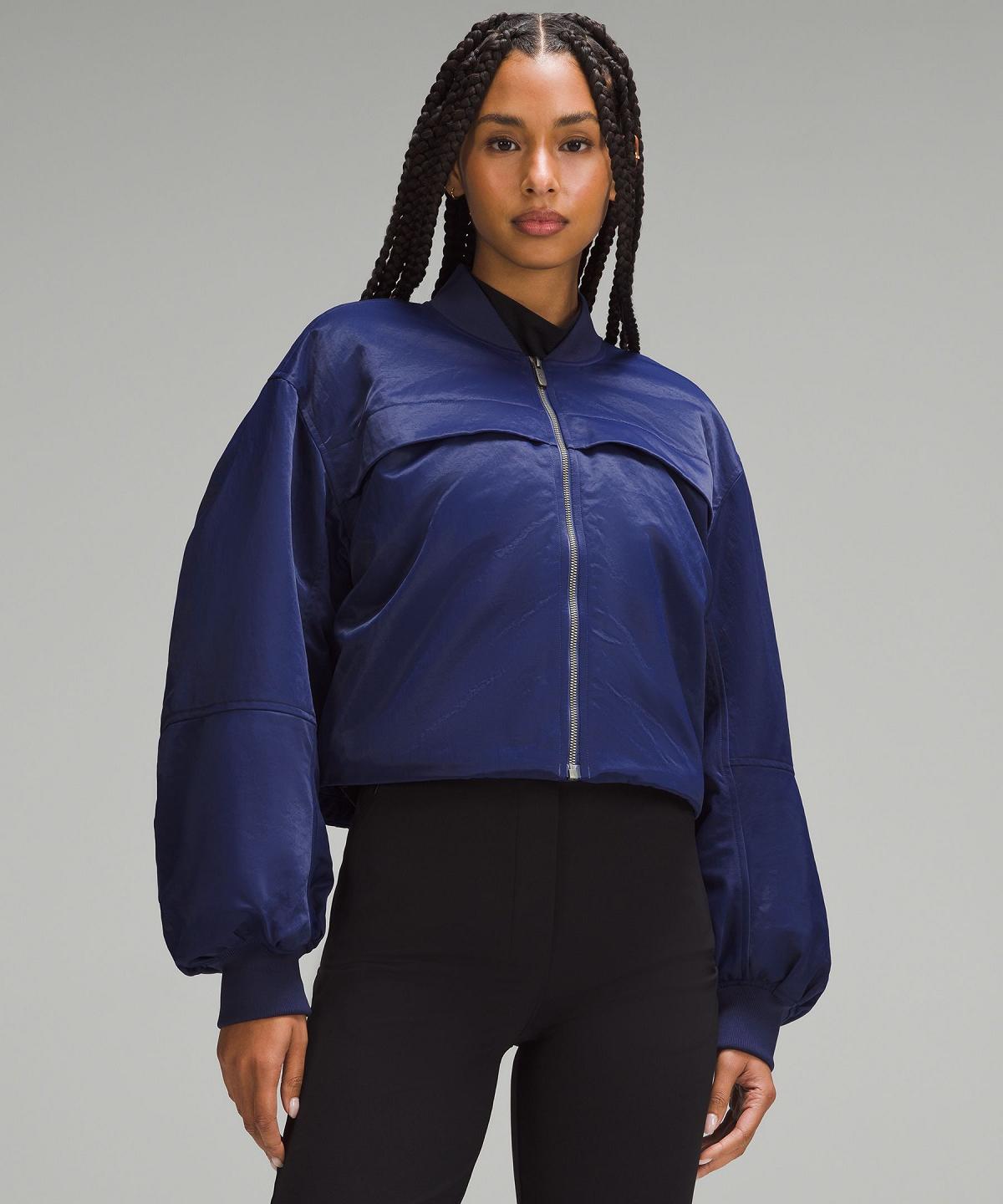 Blue Lululemon Insulated Ruched Bomber Women Coats & Jackets | NZ_LuLu77610