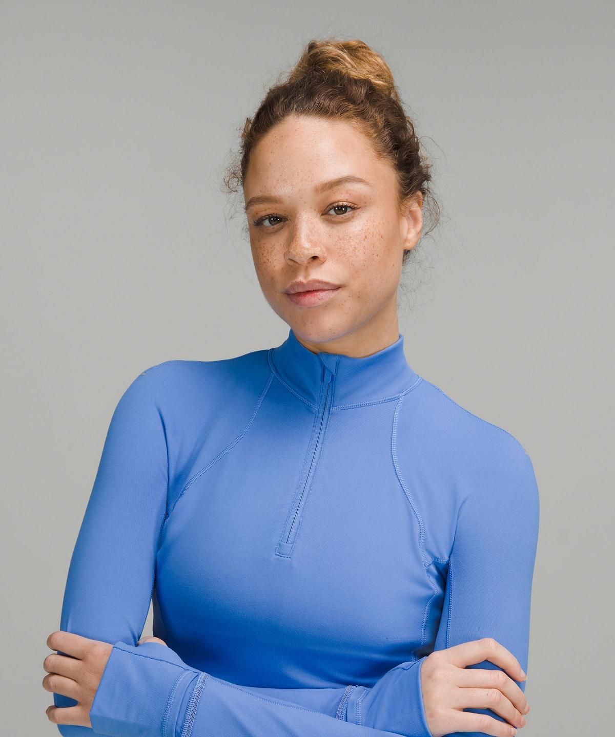 Blue Lululemon It's Rulu Cropped Half Zip Women Hoodies & Sweatshirts | NZ_LuLu53228