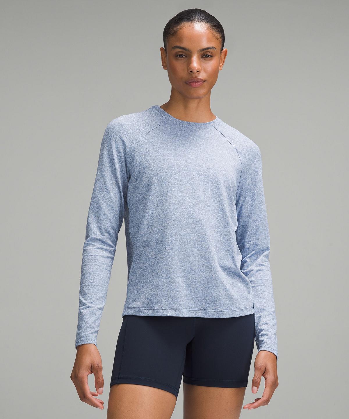 Blue Lululemon License to Train Classic-Fit Long-Sleeve Women Shirts | NZ_LuLu48051