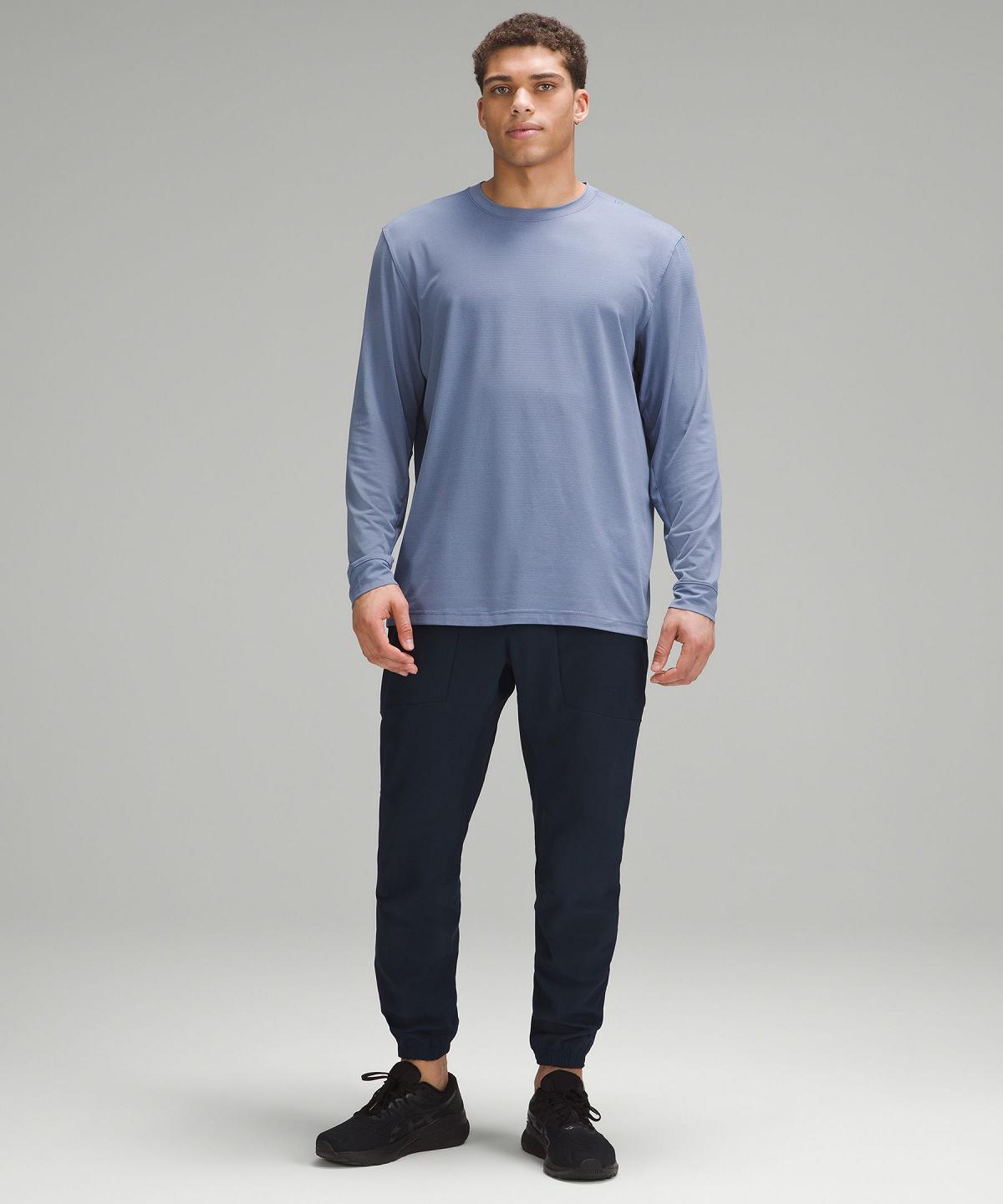 Blue Lululemon License to Train Relaxed-Fit Men Long Sleeve Shirts | NZ_LuLu34327