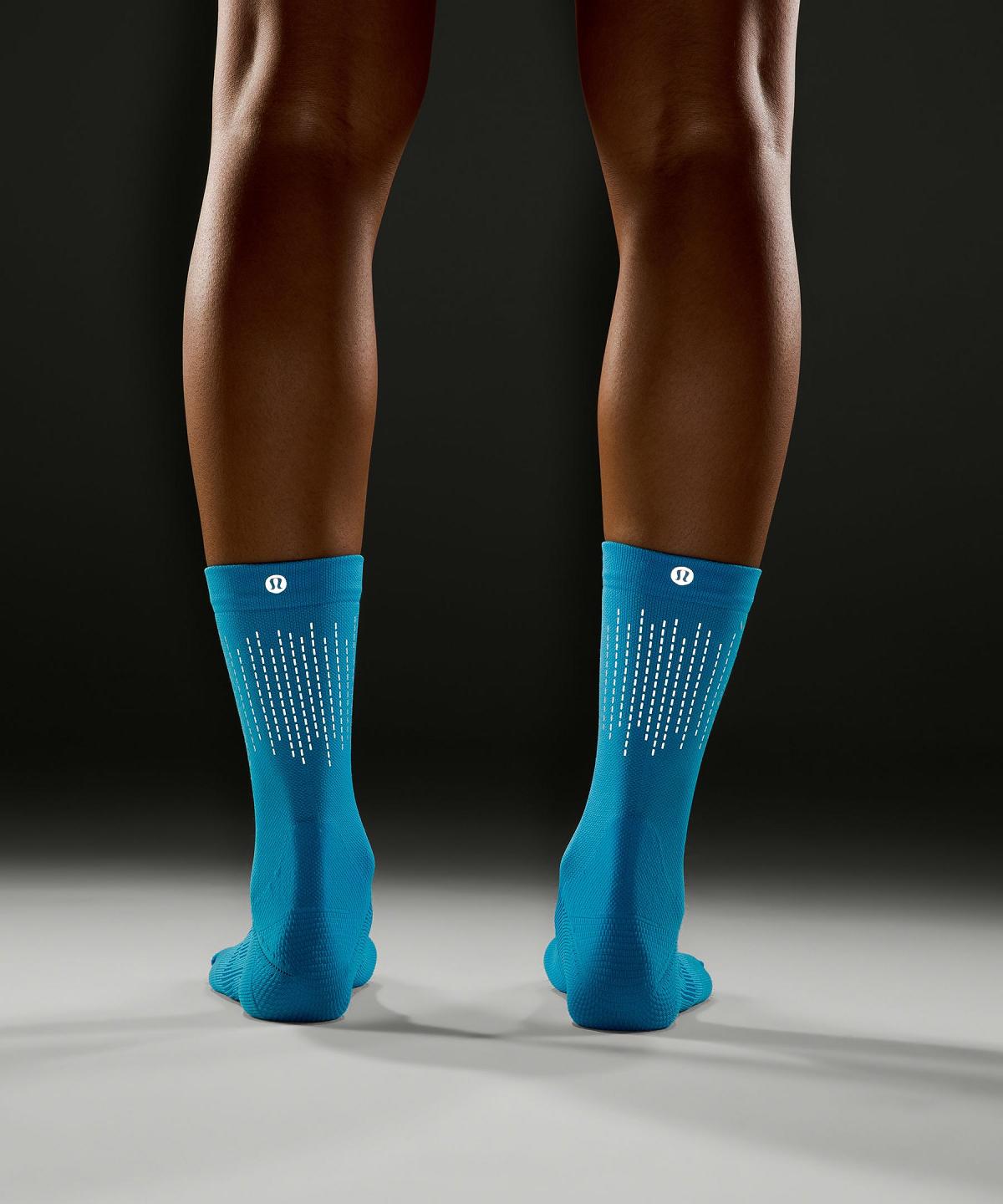 Blue Lululemon Power Stride Crew Women Socks | NZ_LuLu21513