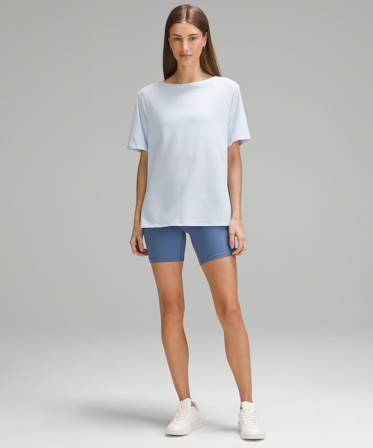 Blue Lululemon Relaxed-Fit Boatneck T-Shirt Women Shirts | NZ_LuLu15949