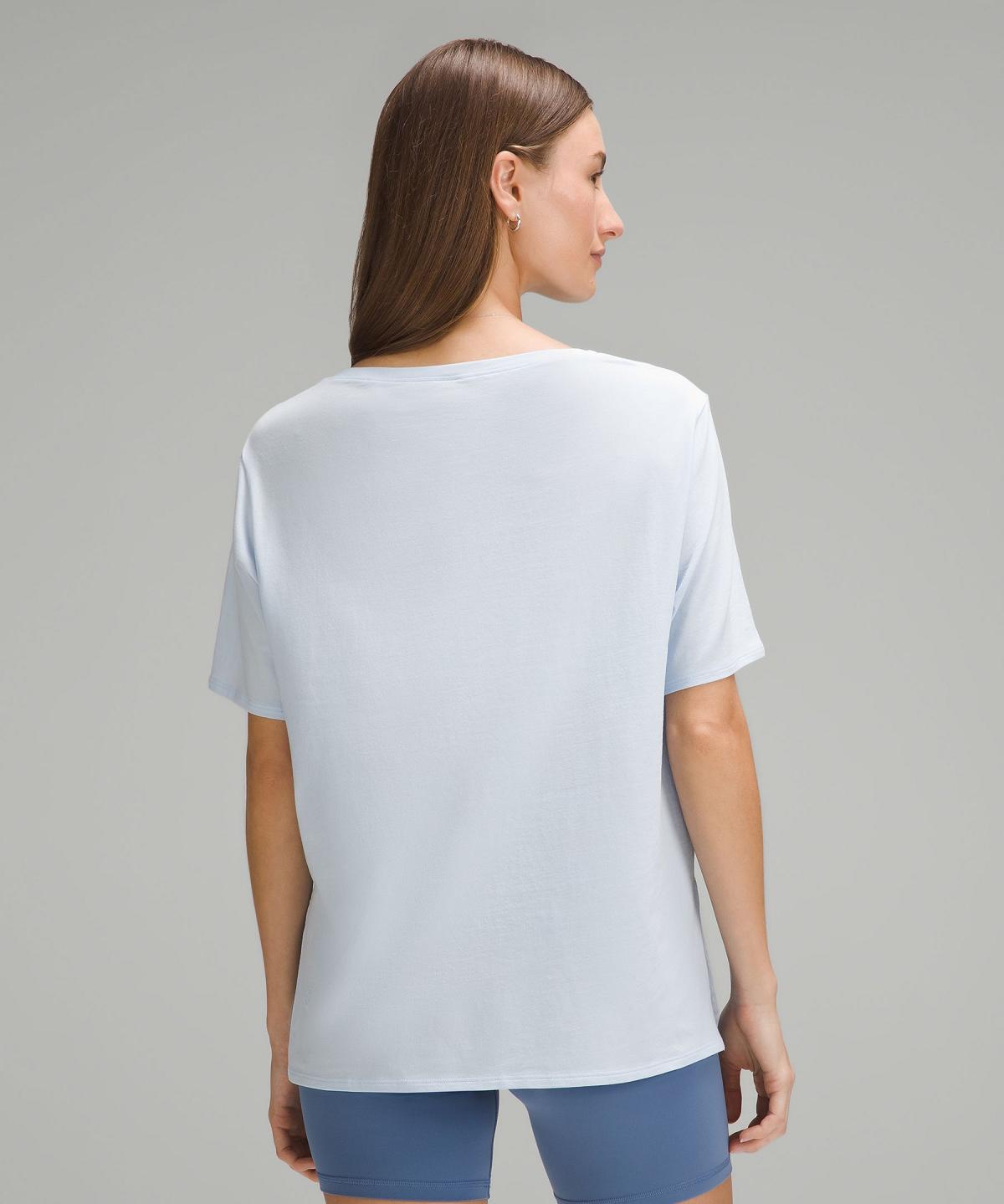 Blue Lululemon Relaxed-Fit Boatneck T-Shirt Women Shirts | NZ_LuLu15949