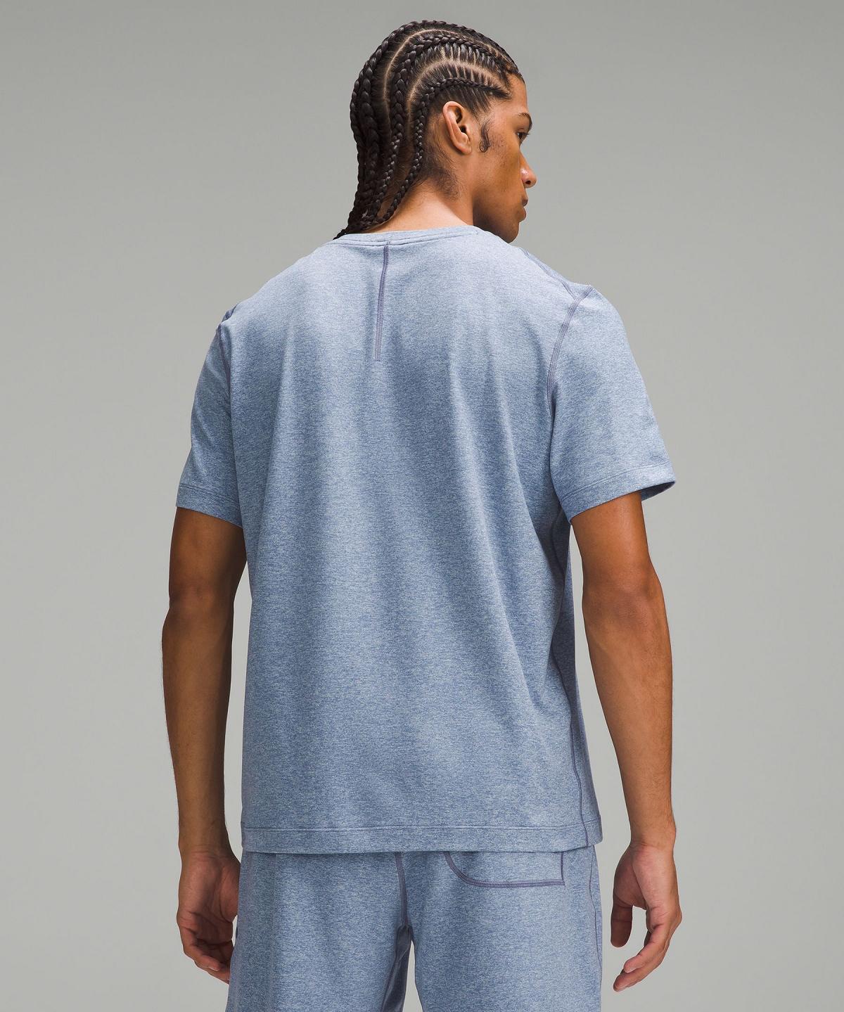 Blue Lululemon Soft Jersey Short-Sleeve Men Shirts | NZ_LuLu19925