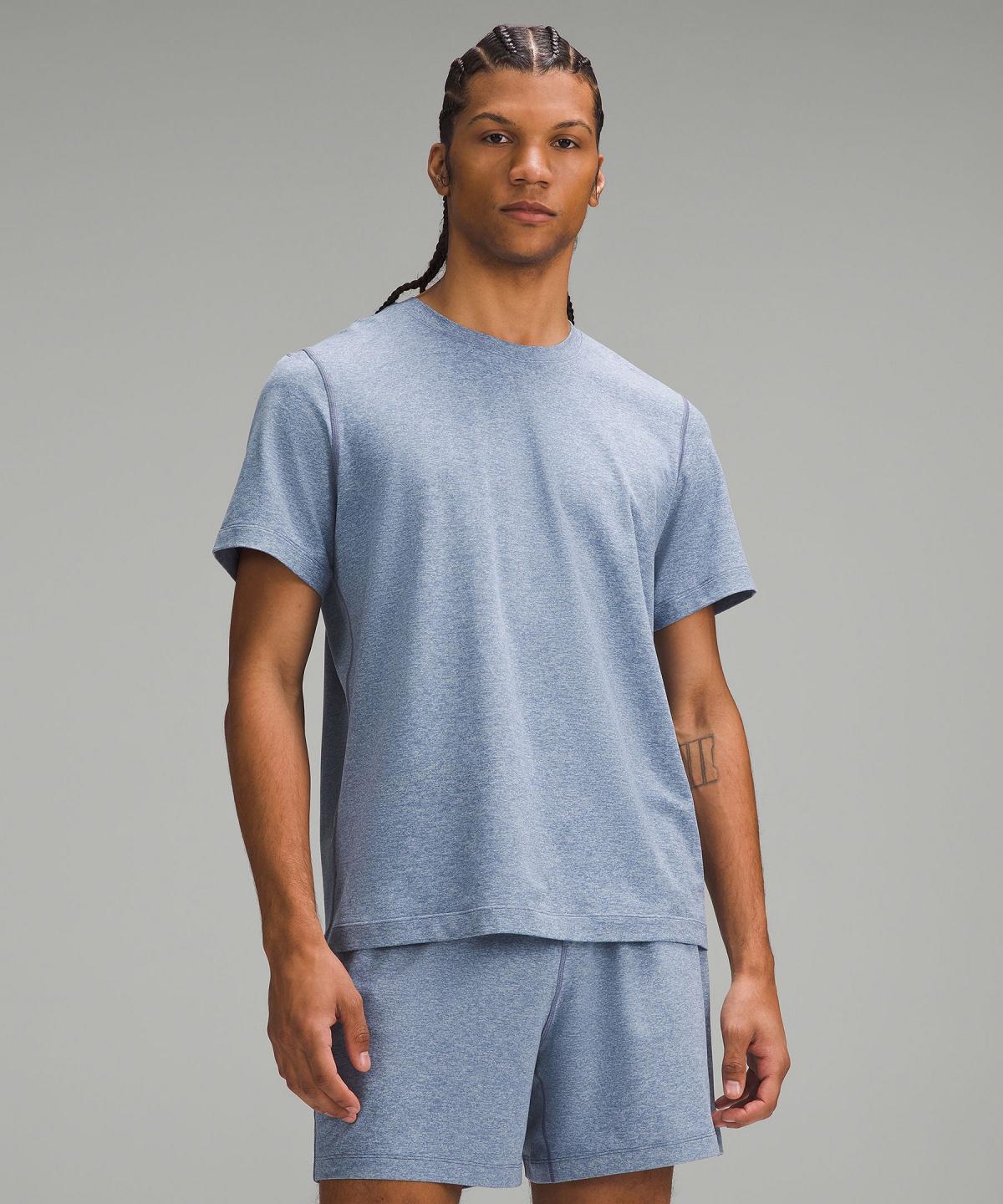 Blue Lululemon Soft Jersey Short-Sleeve Men T Shirts | NZ_LuLu45302