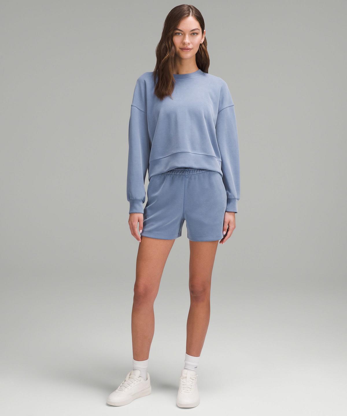 Blue Lululemon Softstreme Perfectly Oversized Cropped Crew Women Hoodies & Sweatshirts | NZ_LuLu68522