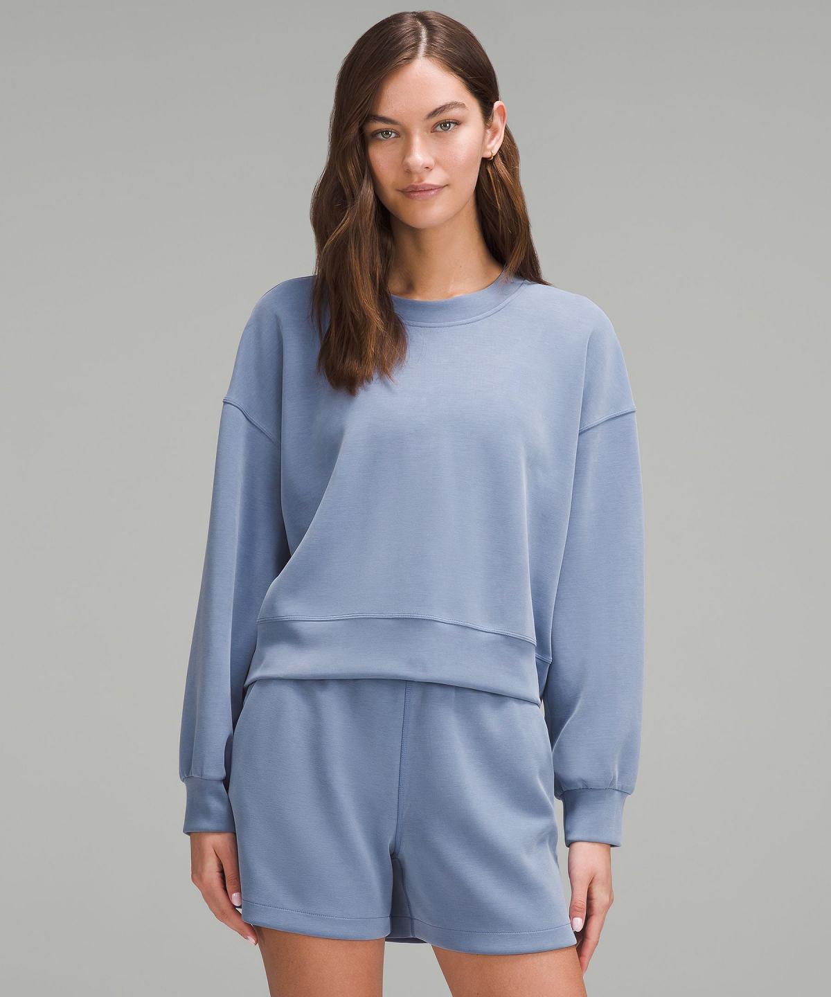 Blue Lululemon Softstreme Perfectly Oversized Cropped Crew Women Hoodies & Sweatshirts | NZ_LuLu68522