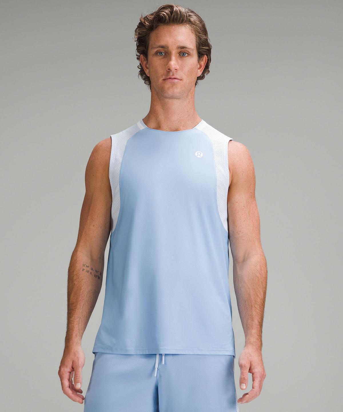 Blue Lululemon Tennis Sleeveless Men Shirts | NZ_LuLu76324