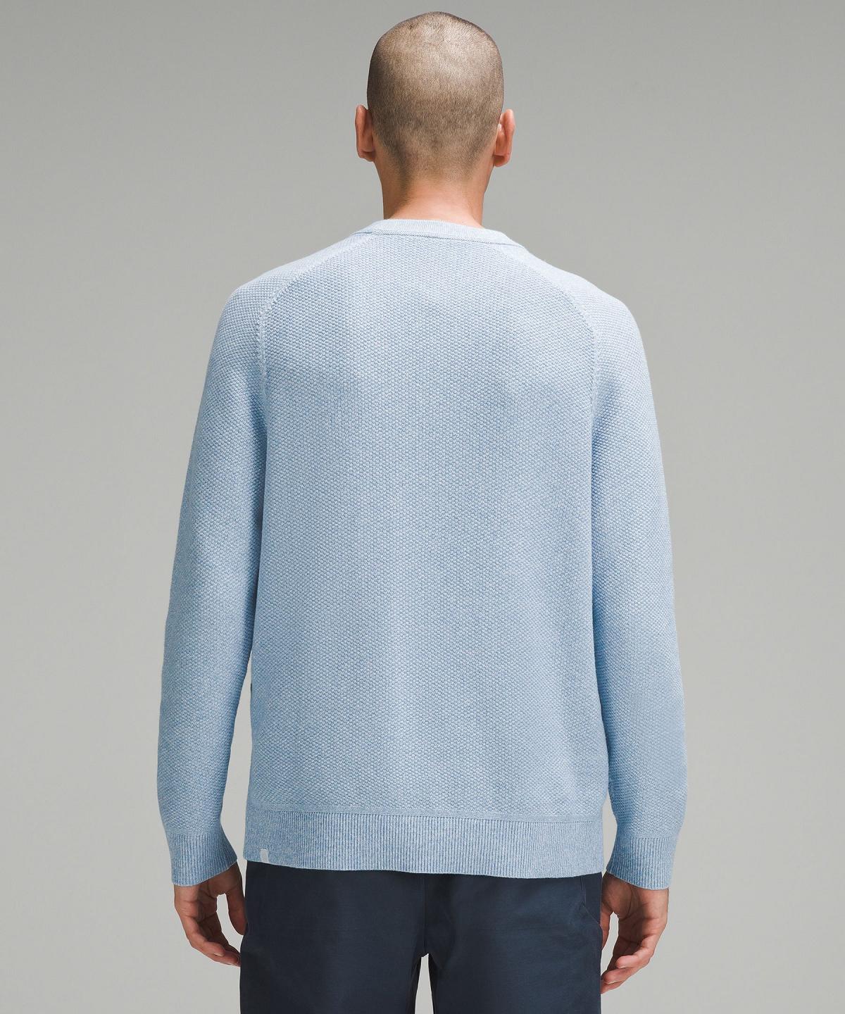 Blue Lululemon Textured Knit Crewneck Men Sweaters | NZ_LuLu43599