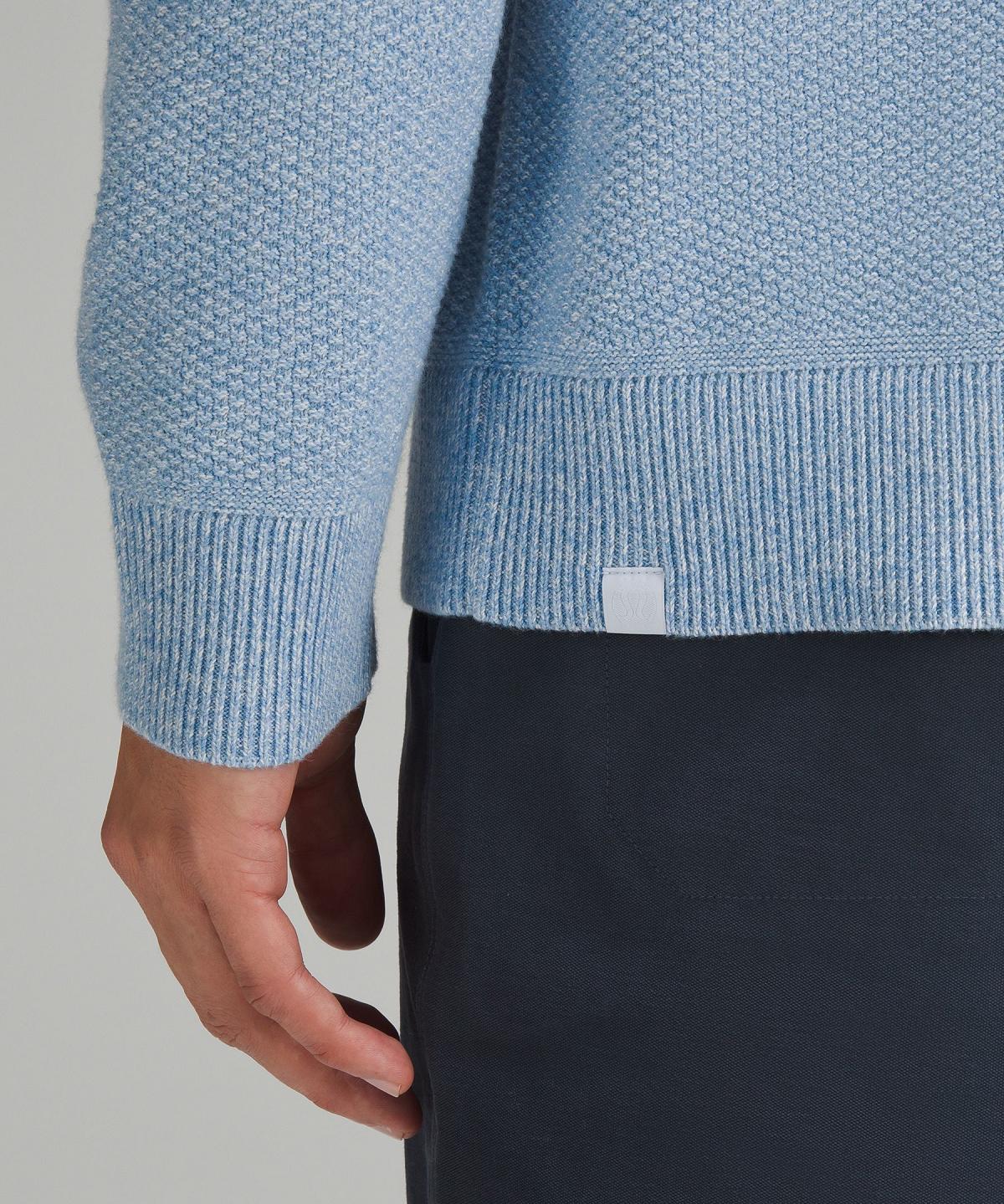 Blue Lululemon Textured Knit Crewneck Men Sweaters | NZ_LuLu43599