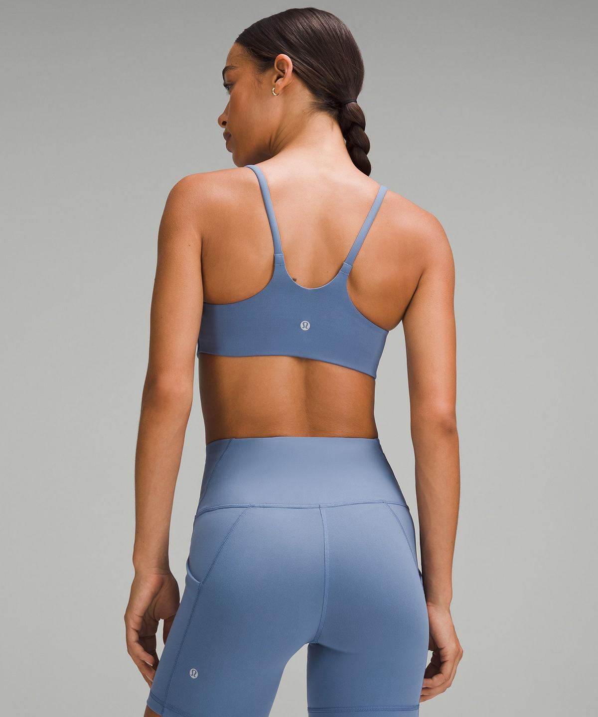 Blue Lululemon Wunder Train Strappy Racer Women Sports Bra | NZ_LuLu47896