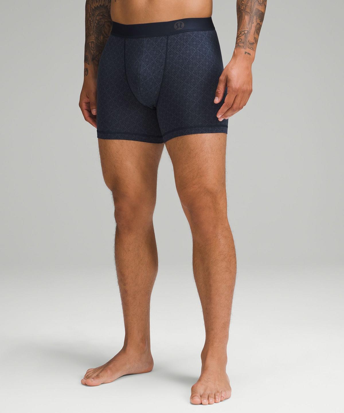 Blue Navy Lululemon Always In Motion Boxer 5" Men Underwear | NZ_LuLu40915