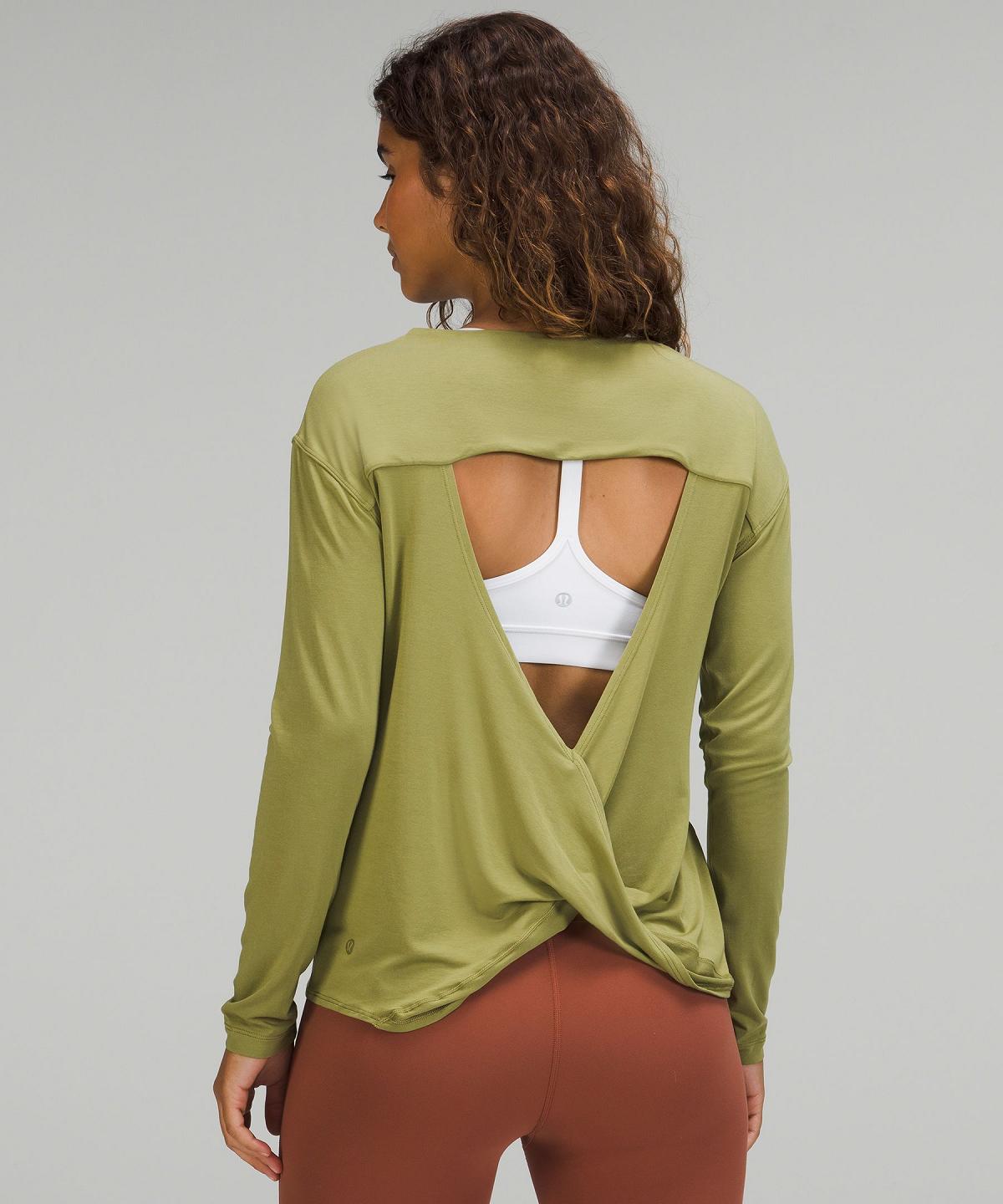 Brown Green Lululemon Modal-Blend Open-Back Women Long Sleeve Shirts | NZ_LuLu96202