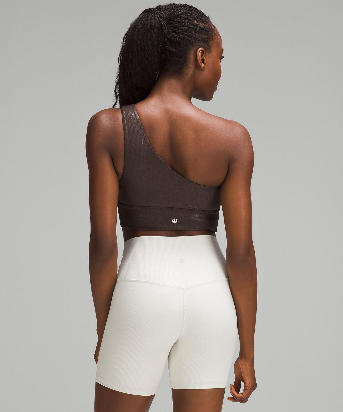 Brown Lululemon Align™ Asymmetrical Ribbed Women Sports Bra | NZ_LuLu44560