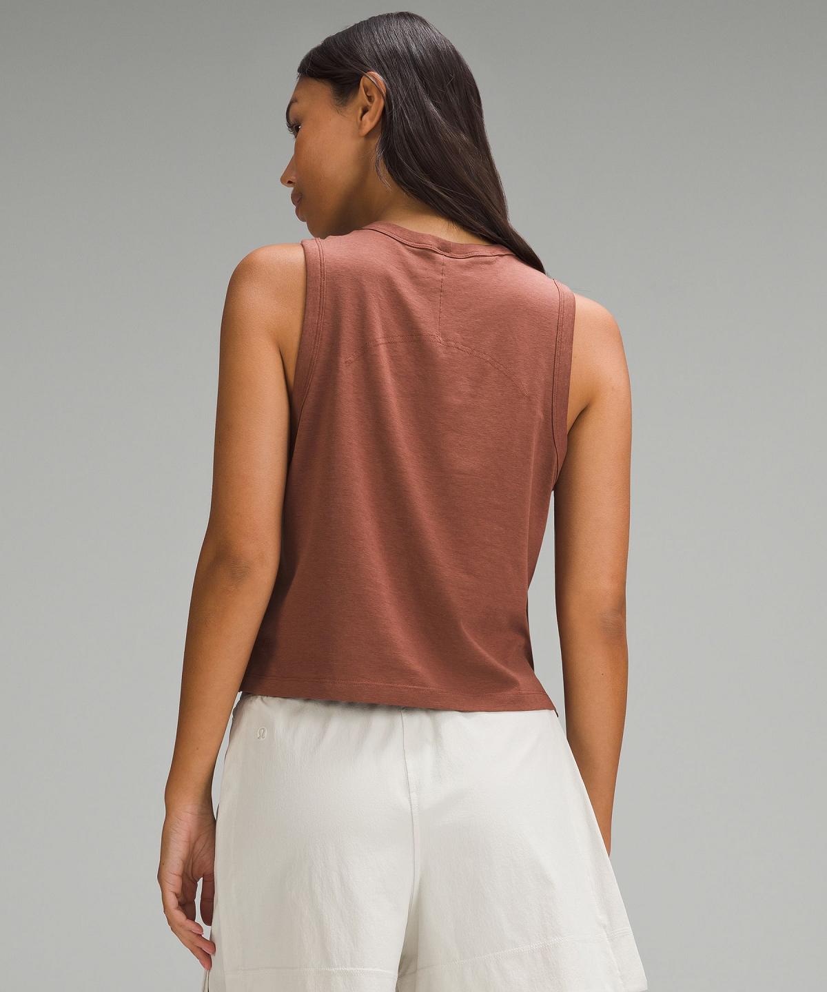 Brown Lululemon Classic-Fit Cotton-Blend Women Tank Top | NZ_LuLu13057