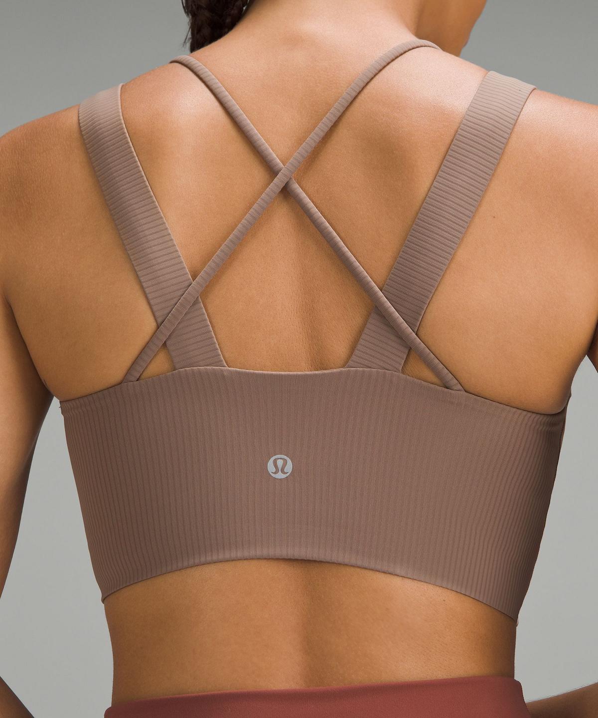 Brown Lululemon Like a Cloud Ribbed Longline Women Sports Bra | NZ_LuLu63966