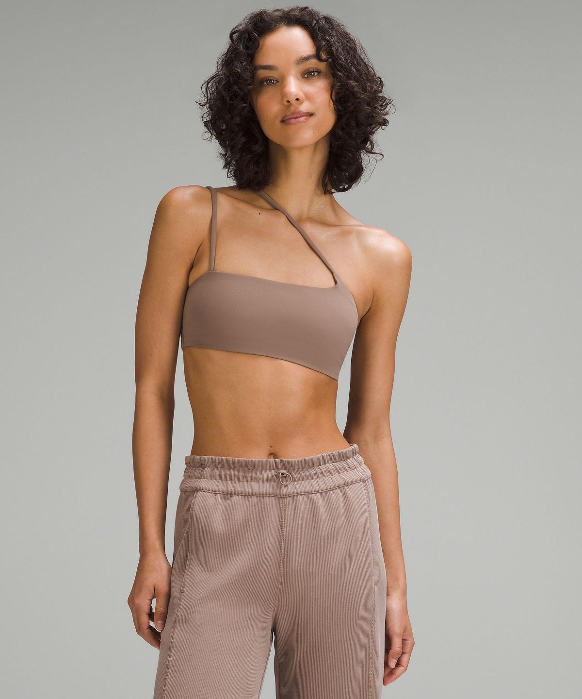 Brown Lululemon Nulu Strappy One-Shoulder Women Sports Bra | NZ_LuLu86508